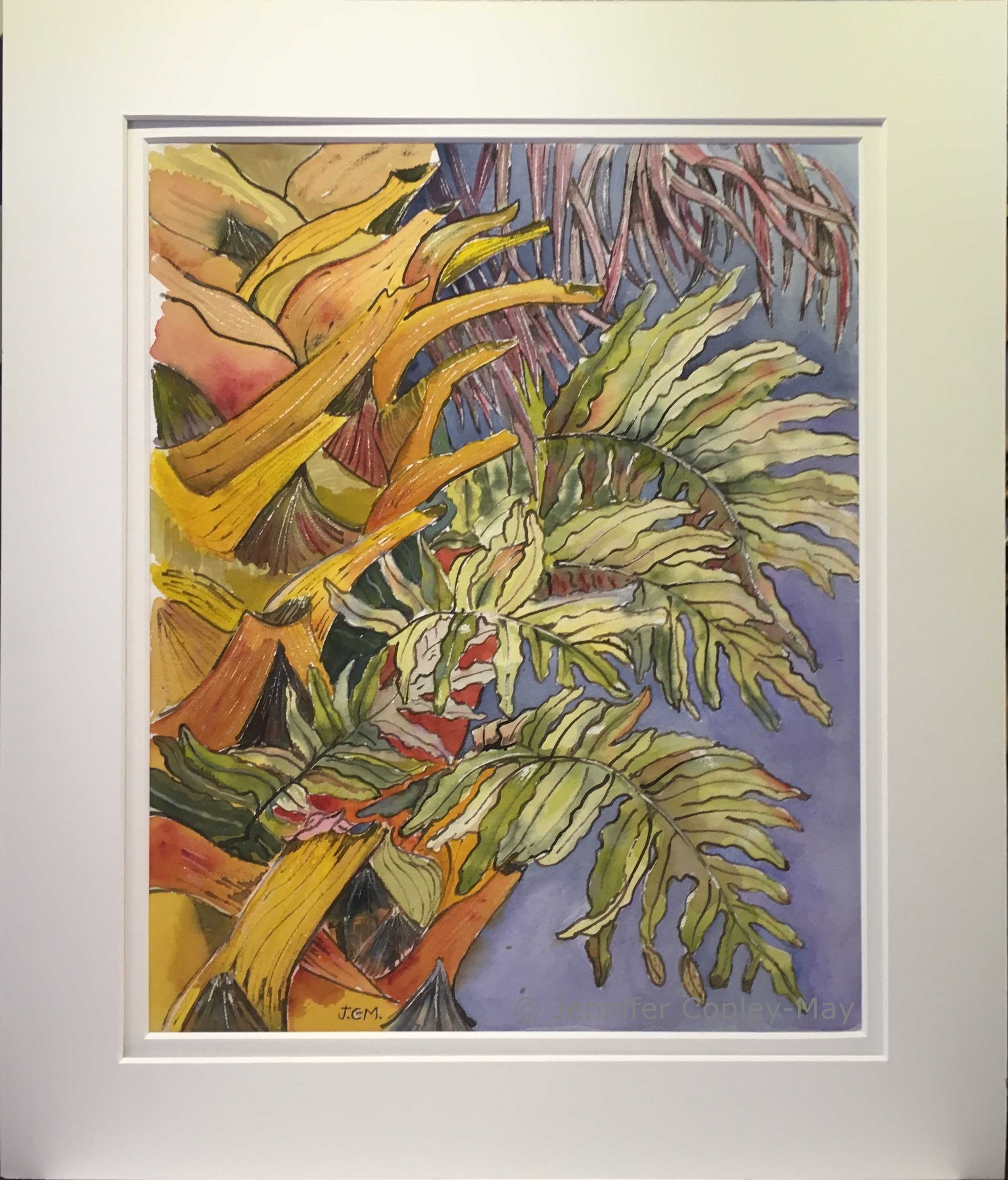 Florida, 2017, original watercolour with body colour, 66x57cm framed (artwork 43x35cm) by Jennifer Copley-May