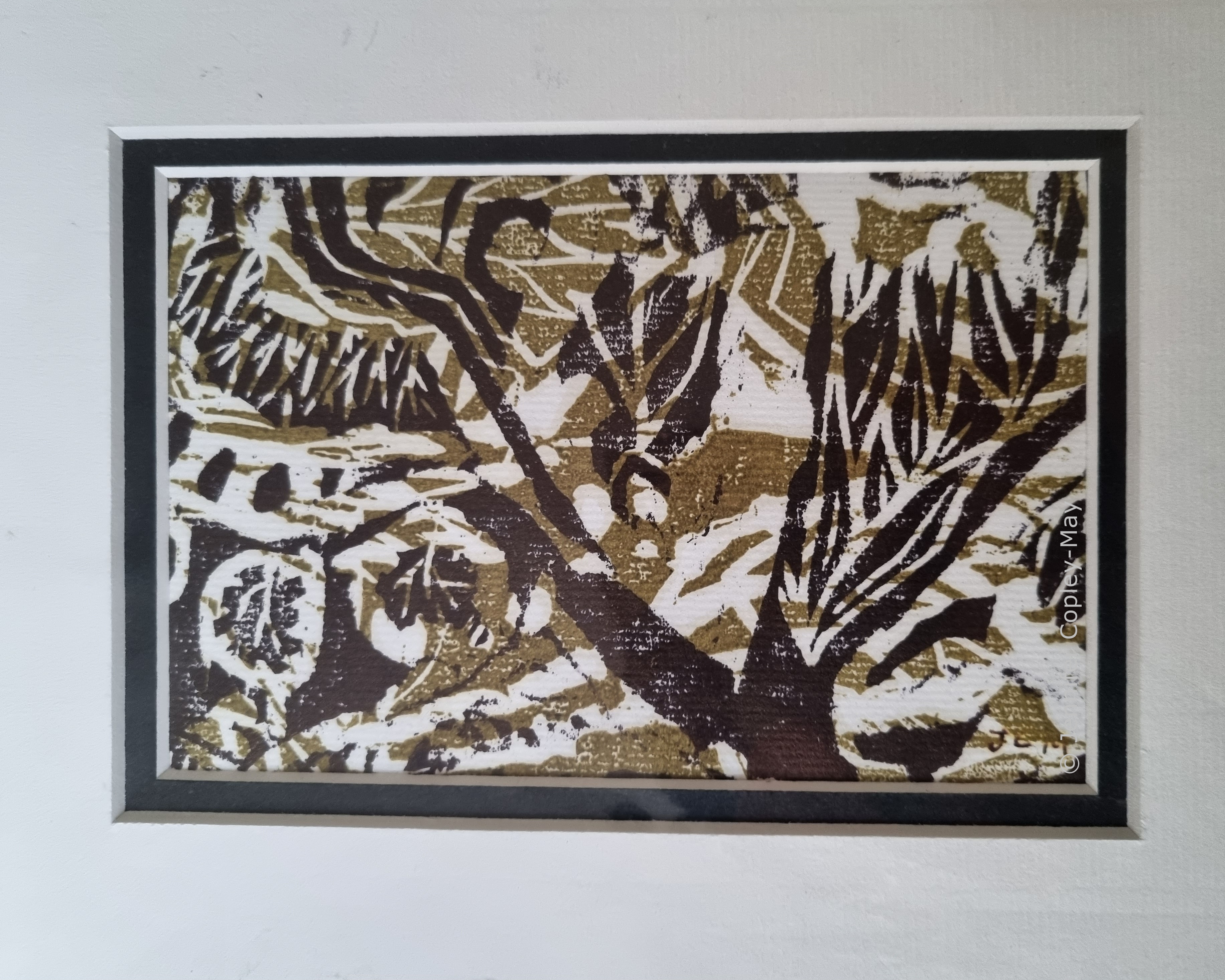 Treescape, 2023, Original woodcut print, 14.5x9cm by Jennifer Copley-May