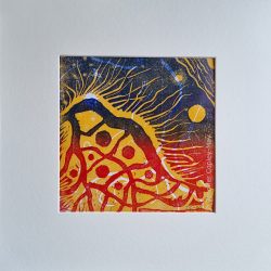 Galaxy 1, 2023, original woodcut print, 19x19cm, SOLD