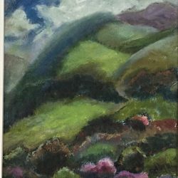 Swiss Landscape, oil on board, 14.5 x 19.5 cms