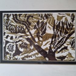 Treescape, 2023, original woodcut print, 14.5x9cm SOLD